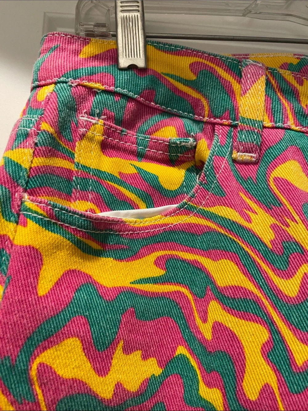 High Waist Swirl Print Boyfriend Jeans Size M  Straight Leg Streetwear 90s